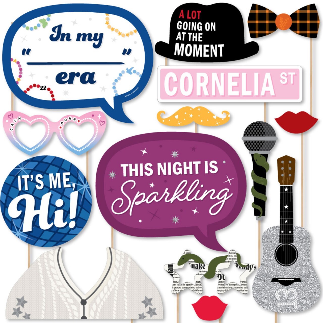 Big Dot of Happiness In My Party Era - Celebrity Concert Party Photo Booth Props Kit - 20 Count